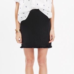 Madewell Black Fringe Skirt